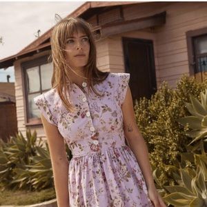 Christy Dawn linen lavender floral Piper dress - M